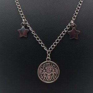 Gemini Intelligent Astrology Zodiac Sign Stars Chain Necklace Handmade Jewelry